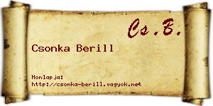 Csonka Berill névjegykártya